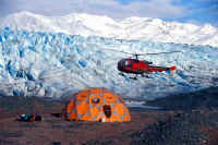 Fly-in camp in the Chugach Mountains.