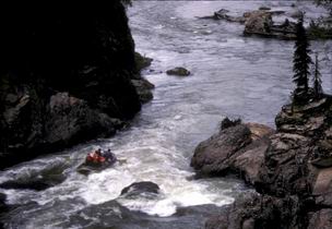 Class 3 rapids in The Notch - first canyon on the Talachulitna.